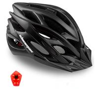 Shinmax Casco Bicicleta Adulto con Luz LED Casco de Bicicleta con Visera Extraíble Casco MTB Hombre Mujer Casco Bici Casco Ciclismo Montaña Casco para Bicicleta Ultraligero Tamaño Ajustable 57-62cm