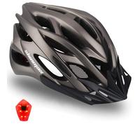 Shinmax Casco Bicicleta Adulto con Luz LED Casco de Bicicleta con Visera Extraíble MTB Hombre Mujer Montaña, Bicicleta Ultraligero Tamaño Ajustable