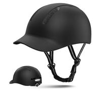 Shinmax Casco de bicicleta para hombre y mujer, casco ajustable con visera y protección solar, ligero y ventilado para urbano, ciudad y bicicleta de carretera (fibra de carbono, M: 54-58 cm)