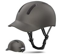 Shinmax Casco de Bicicleta para Hombre y Mujer, Casco Ajustable con Visera y protección Solar, Ligero y ventilado para Urbano, Ciudad y Bicicleta de Carretera (Gris Titanio, M: 54-58 cm)