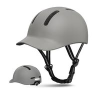 Shinmax Casco de Bicicleta para Hombre y Mujer, Casco Ajustable con Visera y protección Solar, Ligero y ventilado para Urbano, Ciudad y Bicicleta de Carretera (Gris,M:54-58 cm)
