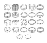 SHINROAD 22pcs/set anillos femeninos regalo simple mariposas decoración anillos femeninos, Aleación, Piedra secundaria