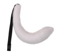 SHINROAD Accesorio de cola de zorro sintético para cosplay, suave y mullido, circunferencia de cintura ajustable, banda elástica, club, baile, fiesta, disfraz blanco