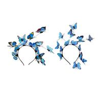 SHINROAD Accesorio para el cabello con temperamento resaltado para boda, colorido tocado para mujer, aro de rendimiento, simulación exagerada, azul