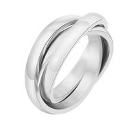 SHINROAD Anillo de acero de titanio retro de 3 capas en color de contraste, pulido y antioxidación, joyería unisex para el desgaste diario o plata EE. UU. 8