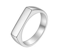 SHINROAD Anillo de mujer vintage, unisex, acero de titanio, superficie plana pulida, estilo simple, antideslizante, joyería ligera en varios tamaños, ideal para parejas, plata EE. UU. 8