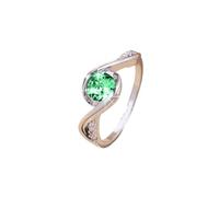 SHINROAD Anillo de piedras preciosas artificiales brillante y apilable con gemas geométricas Diseño Twist Accesorios de joyería pulidos duraderos para mujeres exquisito verde US 7, US 7, Copper