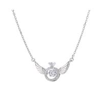 SHINROAD Collar con colgante de ala de ángel, collar guardián, alas de corazón, gargantilla para mujer, joyería de recuerdo sentimental, regalo inspirador, Cobre, Piedra secundaria