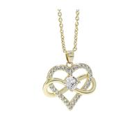 SHINROAD Collar de amor para mujer, elegante, con colgante de corazón infinito, circonita cúbica, para novia, hermana, hija, madre, hipoalergénica, cómoda para todos los días, cómoda y dorada
