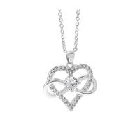 SHINROAD Collar de amor para mujer elegante con colgante de corazón infinito con circonitas cúbicas para novia, hermana, hija, madre, hipoalergénica, cómoda para todos los días, plata