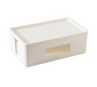 SHINROAD Electronics Organizer Mobile Phone Storage Box Socket Storage Organizer Caja de gestión de cables con cubierta superior extraíble Blanco