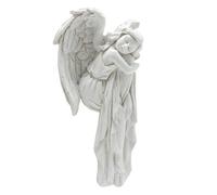 SHINROAD Figura decorativa de ángel de la guarda para el borde de la puerta, marco blanco, decoración angélica para el hogar durmiendo, figura de resina perfecta para la parte delantera de la oficina