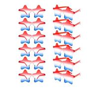 SHINROAD Gafas de sol del 4 de julio 12 piezas patrióticas sin montura rojo blanco azul estrella / corazón / gafas redondas para celebraciones de verano fiestas al aire libre A