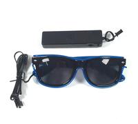SHINROAD Gafas de sol unisex para adultos, para fiesta, con alambre LED, neón que brilla en la oscuridad, ligero, accesorio para fotos, hip hop, niños, KTV, bar, Suppl, azul oscuro, talla única