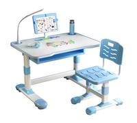 SHINROAD Juego de escritorio y silla de estudio para niños, mesa de altura | Marco de metal duradero con diseño ergonómico que se adapta a niños que aprenden en el dormitorio y la sala de estudio