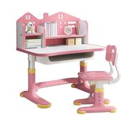 SHINROAD Juego de escritorio y silla de estudio para niños, mesa de altura | Marco de metal duradero con diseño ergonómico que se adapta a niños que aprenden en el dormitorio y la sala de estudio