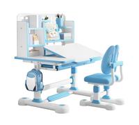 SHINROAD Juego de escritorio y silla de estudio para niños, mesa de altura | Marco de metal duradero con diseño ergonómico que se adapta a los niños que aprenden en el dormitorio y la sala de estudio