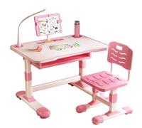 SHINROAD Juego de escritorio y silla de estudio para niños, mesa de altura | Marco de metal duradero con diseño ergonómico que se adapta a niños que aprenden en el dormitorio y la sala de estudio