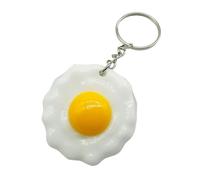 SHINROAD Llavero de huevo frito DIY creativo bolso decoración hoja de huevo llavero colgante amarillo blanco