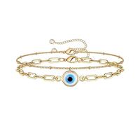SHINROAD Pulsera de cadena de doble etapa para mujeres que no sorprenden aquí es un título de producto para la lista de bolas de mujer capa decorativa de metal ajustable hebilla de langosta extendida