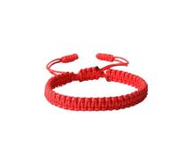 SHINROAD Pulsera elástica de silicona unisex, ajustable, hecha a mano, trenzada, color sólido, gruesa, irrompible, ligera, apilable, simbólica, roja, Pana, Piedra secundaria