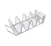 SHINROAD Soporte para taco para conchas crujientes, placas inoxidables de acero inoxidable y acero inoxidable, soporte para 4 tacos plateados