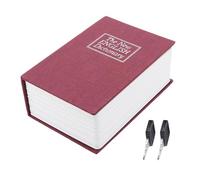 SHINROAD Tapa dura libro seguro ocultar objetos de valor caja con secreto decorativo ligero para el hogar oficina portátil dinero efectivo joyas rojo