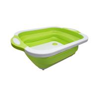 SHINROAD Versátil herramienta de cocina plegable tabla de cortar grande plegable parrilla de corte Caddy tina 2 en 1 estación de preparación con tapa colador ahorra espacio, verde vegetal