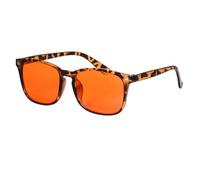 SHINU Gafas Para Dormir Con Gafas Rojas Blaulichtfilterbrille Para Dormir Mejor Nacht-Blaulichtschutzbrille Con Marco Cuadrado (C6,naranja lente)