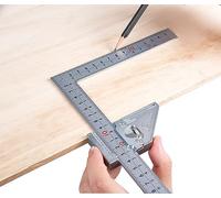 Shinwa 12513 - Escuadra de carpintero (30 x 15 cm, incluye tope de metal, ángulo de medición, fabricado en Japón)