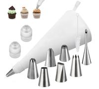 SHINWHEN Juego de mangas pasteleras premium (11 piezas), mangas pasteleras profesionales con boquillas, mangas pasteleras desechables, 39 cm de algodón, mangas pasteleras con boquillas de acero