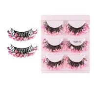 Shiny Fake Lashes - Dazzling Performance Eye Makeup Supplies | 3 Sets of Glittered Strip Lashes plus High Volume Finish for Her, Wife, Girlfriend and Party Costumes