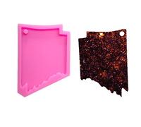 Shiny Glossy America us State Arkansa Mapa Forma de Mapa Moldes de silicona para manualidades, llavero de arcilla polimérica, collar con colgante de epoxi, joyería de resina para hacer manualidades, mochila para decoración de pasteles