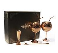 SHINY STAR IN THE DARK SKY Copas de Gin, Copas de Vino Acero Inoxidable, Kit de Fabricación de Ginebra Para Amantes de la Ginebra, 680 ml, Oro Rosa.