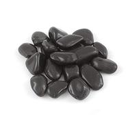 Shiny Stone Piedras de guijarros naturales decorativas pulidas piedras de río rocas grava para decoración de acuario de jardín de hadas 3.3 libras/34.5 oz (negro)
