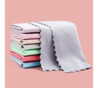 Shiny Wipes Cleaning Cloths, 5/10/15PCS Nanoscale Streak Free Miracle Cleaning Cloths, Reusable Microfiber Lint Free Fish Scale Cleaning Cloth for Washing Glass, Mirrors, Dishes (25 * 25cm,5pcs)