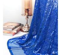 ShinyBeauty Tela de lentejuelas 92 cm Azul Real Tejido de purpurina para coser Telas brillantes Lentejuelas elásticas Material Tela brillante para vestido de mujer (Azul Real, 92 cm)