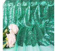 ShinyBeauty The Yard - Tela de lentejuelas para tapicería, 92 cm de longitud, color verde, con purpurina para costura, acolchado, para vestido de mujer, color verde
