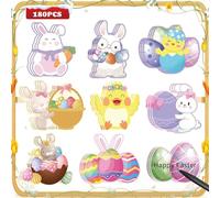 Shinybox 180 Hojas Notas Adhesivas de Pascua, 9 Piezas Notas Adhesivas Infantil, Notas Autoadhesivas, Mini Notas Adhesivas, Notas Adhesivas para Niños para Recordatorios Planificadores Mensajes