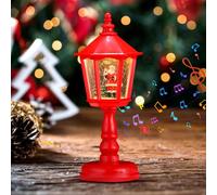 Shinybox Farolillo Decorativo Navideño, Vintage Luces de Noche de Vela LED de Navidad con Música, USB y Funciona con Pilas, Regalo para Fiesta de Navidad Decoración Navideña para Interior y Exterior