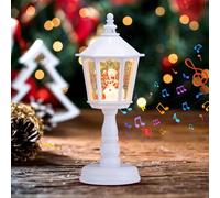 Shinybox Farolillo Decorativo Navideño, Vintage Luces de Noche de Vela LED de Navidad con Música, USB y Funciona con Pilas, Regalo para Fiesta de Navidad Decoración Navideña para Interior y Exterior