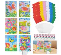 Shinybox Pegatinas de Mosaicos Manualidad, 6 Piezas Kits de Pegatinas de Mosaico de Primavera, DIY Mosaico Pegatinas Creativo, Dibujos Animados de Mosaicos Infantiles, Kit de Manualidades para Niños