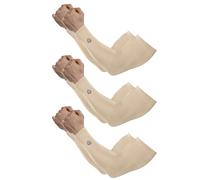 SHINYMOD Cooling 2018 2018 nueva versión mejorada 1 par/3 pares protección UV brazo parasol tatuaje cubierta manga hombre mujer ciclismo conducción golf correr, 3 Pairs Beige, Talla única