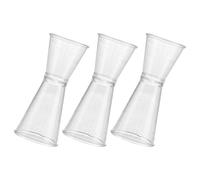 SHINYPASING 3 Vasos Medidores de Plástico de Doble Cara, Grandes, Transparentes, para Barman y Coctelería, Taza Medidora de Barra Reutilizable para Vino y Cócteles en Bares,