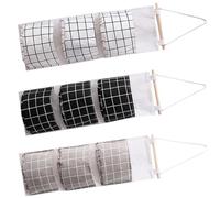 SHINYPASING Bolsa de Almacenamiento Colgante de 3 Piezas 3 Bolsillos, Organizador de Pared de Algodón y Lino, Color Surtido, para Baño, Dormitorio y Cocina, Resistente al Desgarro,