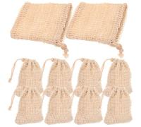 SHINYPASING Bolsa de Jabón de Cáñamo Khaki para Baño, 10 Piezas, Secado Rápido y Producción de Espuma, Adecuado para Exfoliación y Uso Diario Color Aleatorio