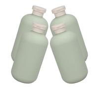 SHINYPASING Botellas Dispensadoras de Jabón Líquido para Baño y Viaje, 4 Unidades de 500 Ml, Color Verde Aguacate, Tapa Abatible, Reutilizables y Compactas, Ideales para Champú,