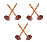 SHINYPASING Cucharas de Madera para Sopa Ramen 6 Piezas con Mango Largo Antideslizante Diseño Octogonal Utensilios Cocina Hogar Restaurante Madera Natural Resistente a Olores