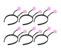 SHINYPASING Diadema Cabello de Niñas 6 Piezas Bolas de Pelo Rosa Diseño de Animal Antenas de Abeja y Hormiga Accesorio para Fiesta Cosplay y Disfraz
