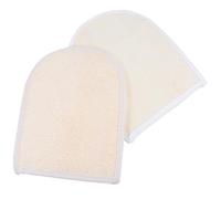 SHINYPASING Guantes Exfoliantes de Baño 2 Piezas Doble Cara Lufa Natural para Masaje Corporal y Limpieza Profunda, Guante de Esponja Vegetal para Cuidado Piel, Paquete Beige y, Uso